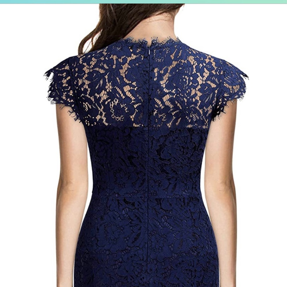 Navy blue lace dress. New with tags